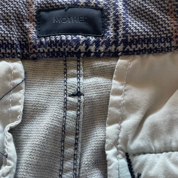 Mother The Shaker Prep Plaid Fray Prep School Pant Size 25